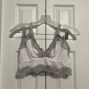 White and grey lace aerie bralette